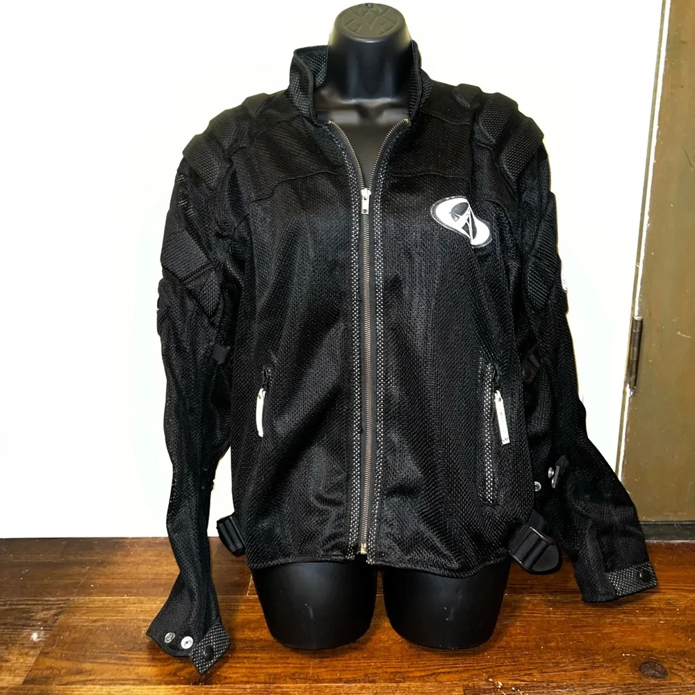 AGV Sport Motorcycle Vintage Mesh Armored Black Jacket Size L - Picture 6 of 14